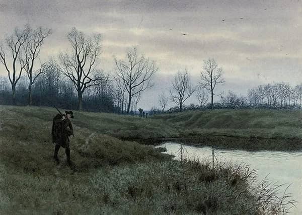 The Gamekeeper at Dusk on a Cold Winter Day | Oil Painting Reproduction