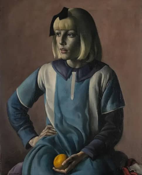 Girl with Orange c1925 by Miguel Mackinlay | Oil Painting Reproduction