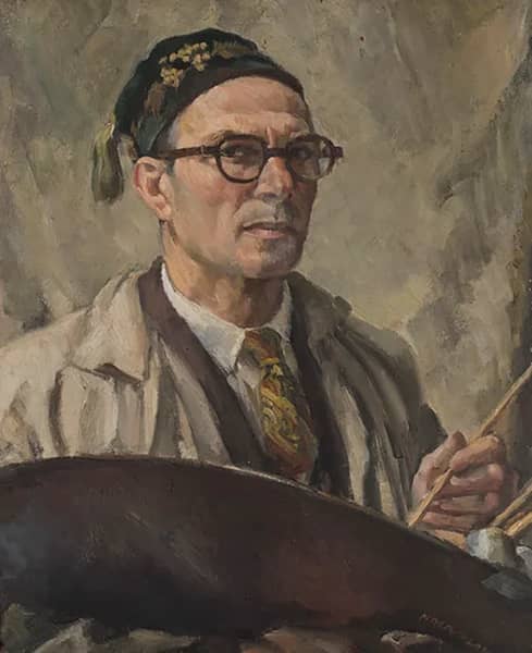 Self Portrait as Artist with Palette and Brush in Hand | Oil Painting Reproduction