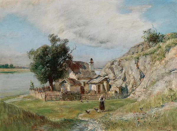 Cottage on the Danube near Hainburg | Oil Painting Reproduction