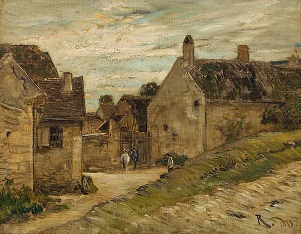 French Village 1883 by Rudolf Ribarz | Oil Painting Reproduction