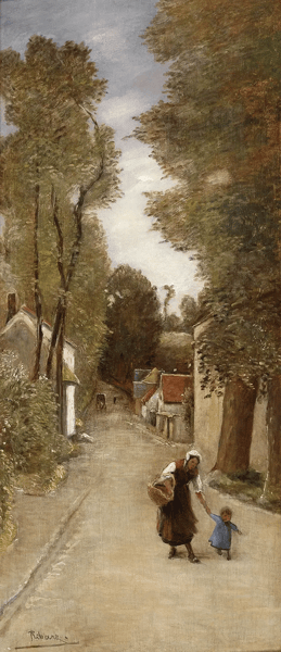 Idyllic Village Scene by Rudolf Ribarz | Oil Painting Reproduction