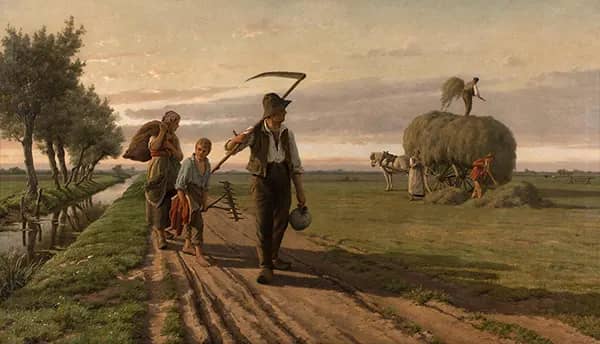 Het Hooien in de Polders by Frans van Kuyck | Oil Painting Reproduction