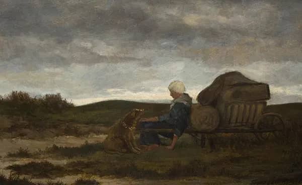 Rest Break with Dog 1875 by Frans van Kuyck | Oil Painting Reproduction