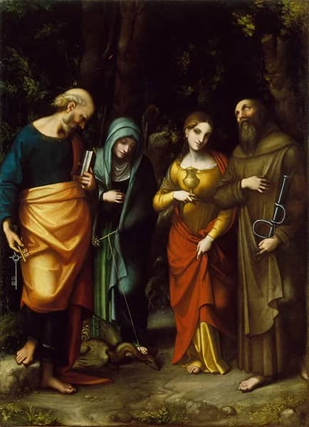 Saints Peter Martha Mary Magdalen and Leonard c1515 | Oil Painting Reproduction