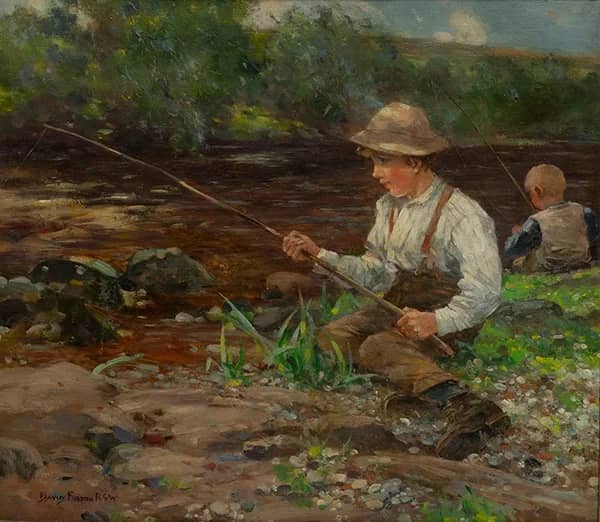 Boys Fishing by David Fulton | Oil Painting Reproduction