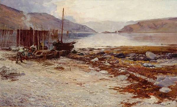 Kyles of Bute 1884 by David Fulton | Oil Painting Reproduction