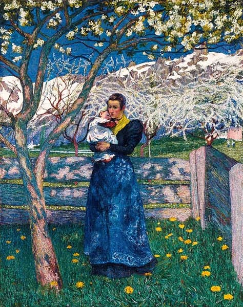 Mother and Child under a Blossoming Tree 1900 | Oil Painting Reproduction