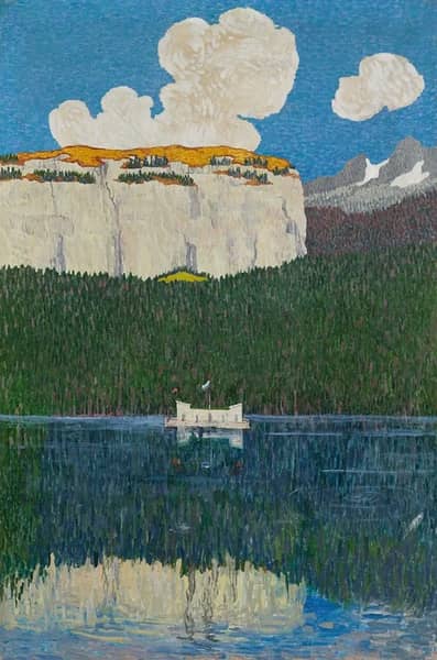 Panorama of Flims Triptych Right Panel 1904 | Oil Painting Reproduction