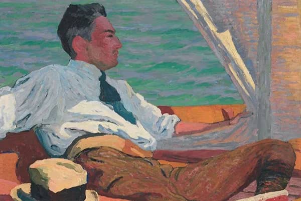 Portrait of Richard Buhler in the Sail Boat | Oil Painting Reproduction