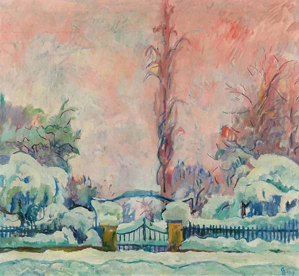 Snowfall 1919 by Giovanni Giacometti | Oil Painting Reproduction