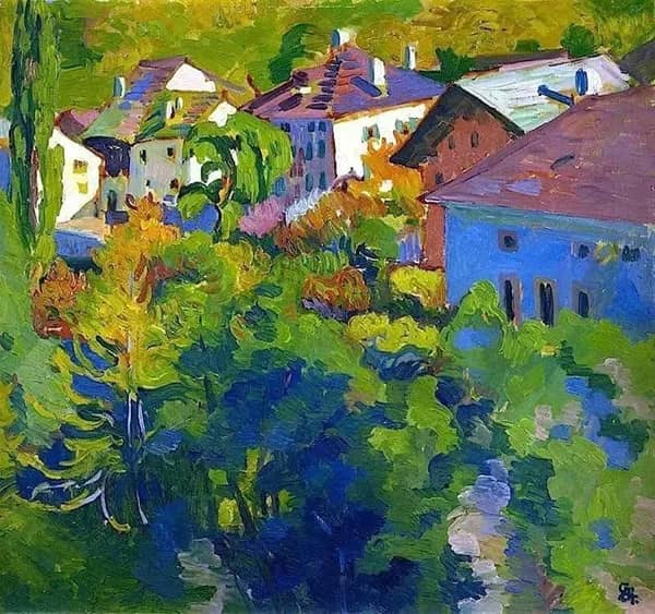 Stampa in the Fall by Giovanni Giacometti | Oil Painting Reproduction