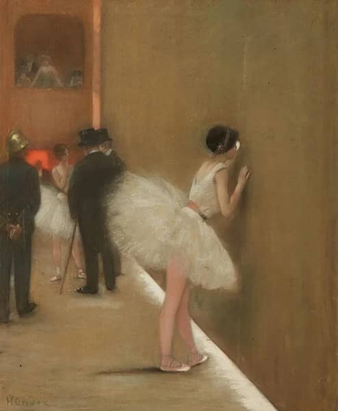 Behind the Curtain at the Ballet | Oil Painting Reproduction