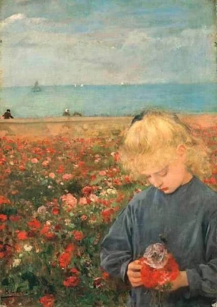 Girl in a Poppy Field 1886 by Henri Gervex | Oil Painting Reproduction