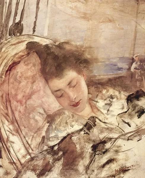 Madame Gervex is Asleep by Henri Gervex | Oil Painting Reproduction