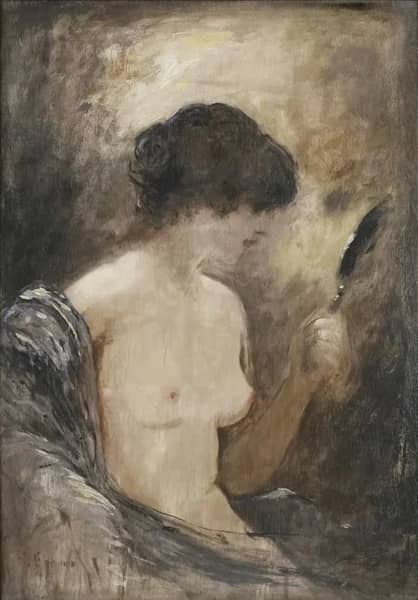 Nude with a Mirror by Henri Gervex | Oil Painting Reproduction