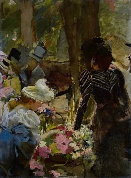 The Flower Market by Henri Gervex | Oil Painting Reproduction