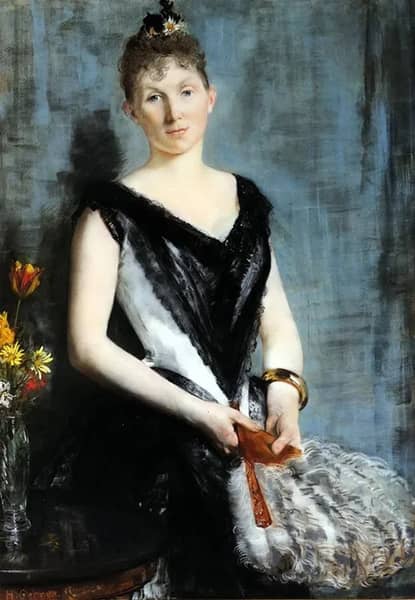 Woman with a Fan 1888 by Henri Gervex | Oil Painting Reproduction