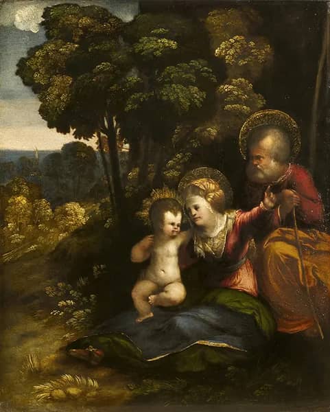 Rest on the Flight into Egypt by Dosso Dossi | Oil Painting Reproduction