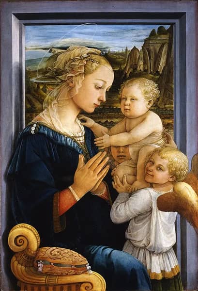 Madonna and Child with Two Angels | Oil Painting Reproduction