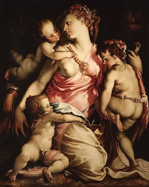 Charity by Francesco de Rossi | Oil Painting Reproduction