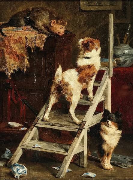 Come on you Coward by Charles van den Eycken | Oil Painting Reproduction