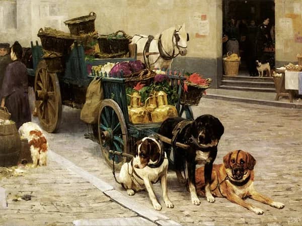 In the Market by Charles van den Eycken | Oil Painting Reproduction