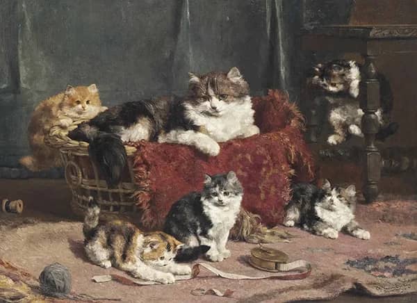 Playtime 1910 by Charles van den Eycken | Oil Painting Reproduction