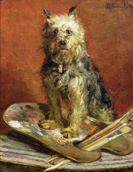 The Artist's Dog by Charles van den Eycken | Oil Painting Reproduction