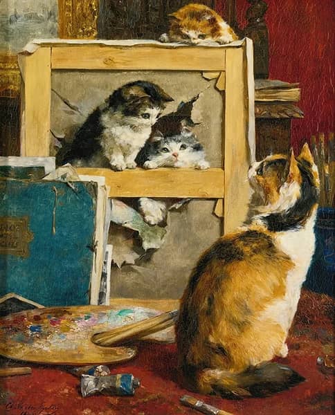 The Torn Canvas 1875 by Charles van den Eycken | Oil Painting Reproduction
