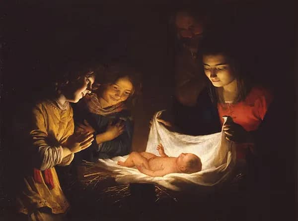 Adoration of the Child by Gerard van Honthorst | Oil Painting Reproduction
