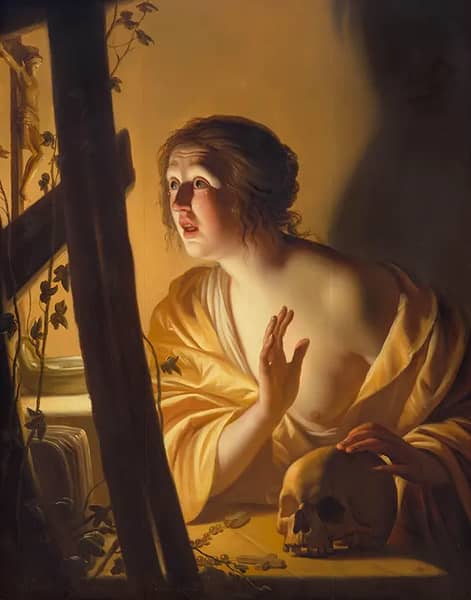 Penitent Magdalen by Gerard van Honthorst | Oil Painting Reproduction