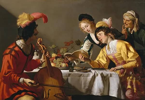 Singing by Gerard van Honthorst | Oil Painting Reproduction