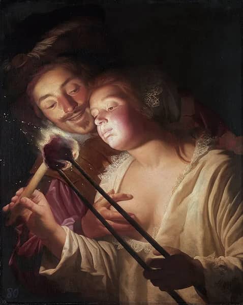 The Soldier and the Girl | Oil Painting Reproduction