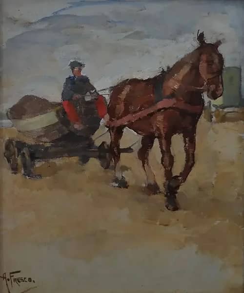 Horse and Carriage by Abraham Fresco | Oil Painting Reproduction