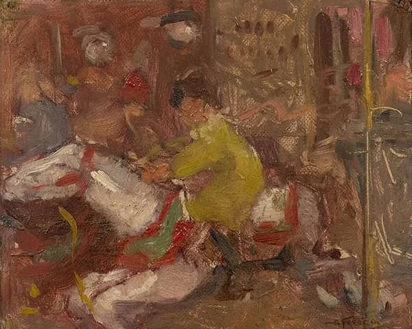 Marga Fresco in the Merry go Round | Oil Painting Reproduction