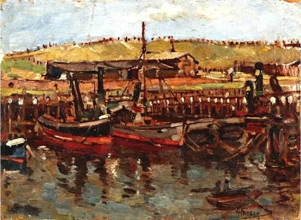 Scheveningen Inner Harbour by Abraham Fresco | Oil Painting Reproduction