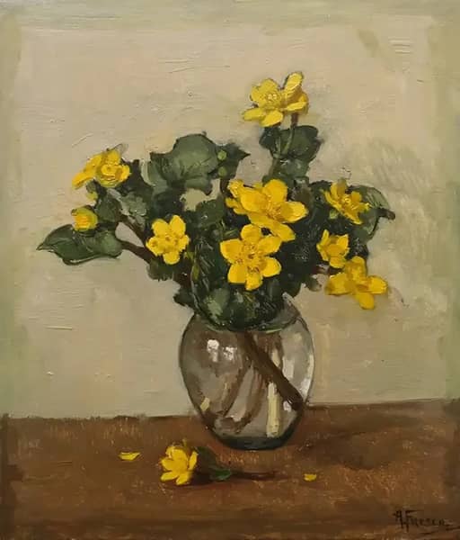 The Yellow Flowers by Abraham Fresco | Oil Painting Reproduction