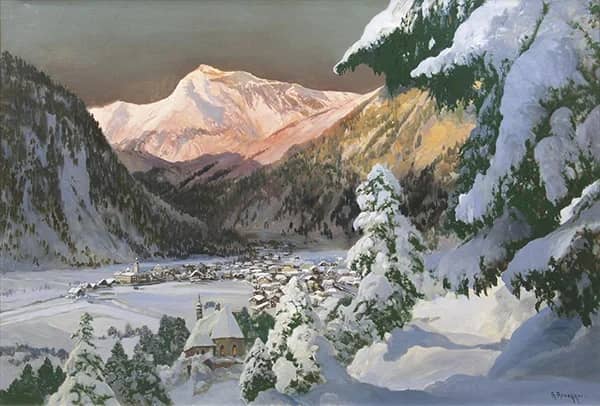 Alpenglow in Mallnitz in Carinthia | Oil Painting Reproduction