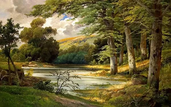 Forest Lake by Alois Arnegger | Oil Painting Reproduction