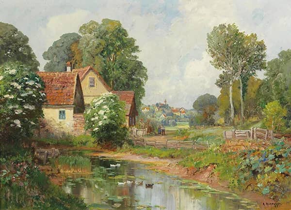 Landscape in Spring II by Alois Arnegger | Oil Painting Reproduction