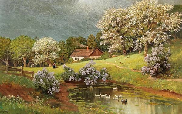 The Countryside in Spring by Alois Arnegger | Oil Painting Reproduction