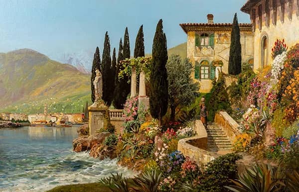Villa by the Coast by Alois Arnegger | Oil Painting Reproduction