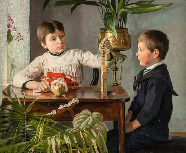 Before the Tower Falls 1888 by Jacob Bratland | Oil Painting Reproduction