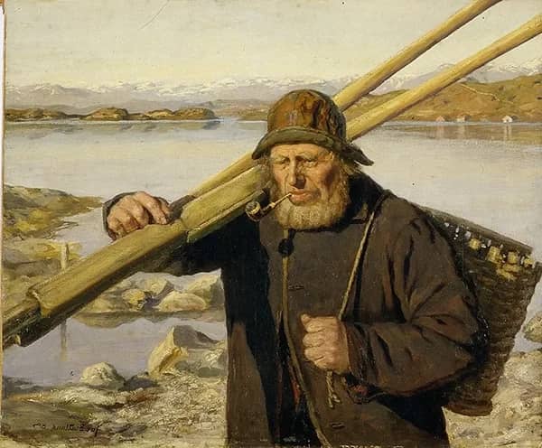 Fisherman 1889 by Jacob Bratland | Oil Painting Reproduction