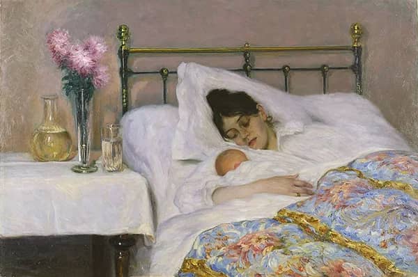 Mother and Child 1894 by Jacob Bratland | Oil Painting Reproduction