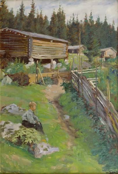 Young Boy at the Summer Pasture | Oil Painting Reproduction