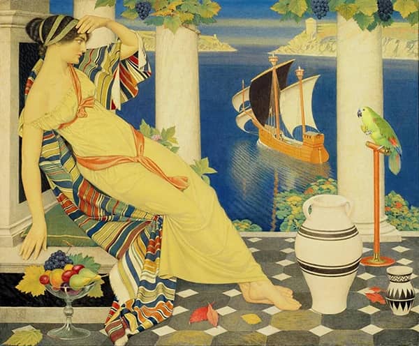 Ariadne in Naxos by Joseph Edward Southall | Oil Painting Reproduction