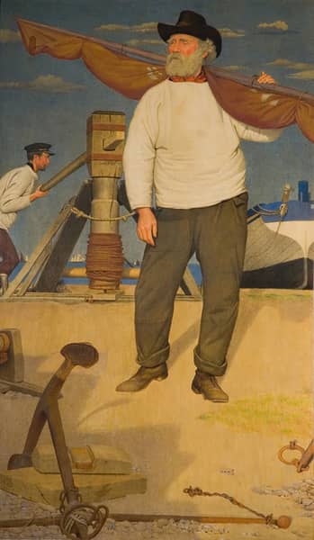 Fisherman Carrying a Sail 1907 | Oil Painting Reproduction