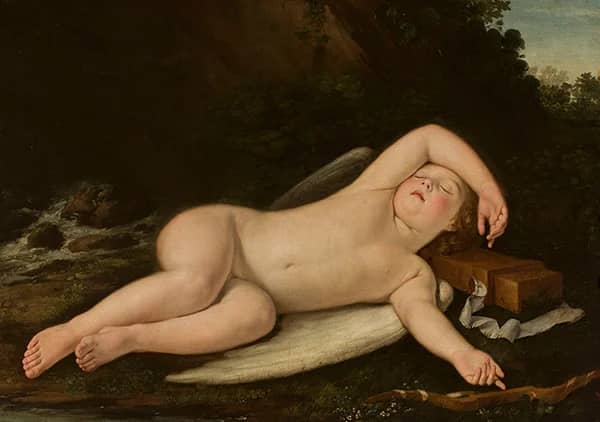 Sleeping Eros by Francesco Albani | Oil Painting Reproduction